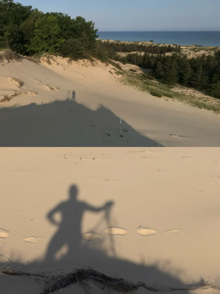 Additional photograph made by Brian Kaufman while working on "Dark & Stormy" nature-in-motion piece shows the photographer's shadow beneath his shooting perch.