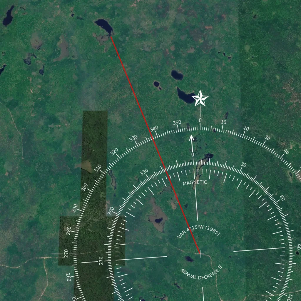 Additional photograph made by Brian Kaufman while working on "The Trumpeter" nature-in-motion piece shows a compass overlay on a satellite image