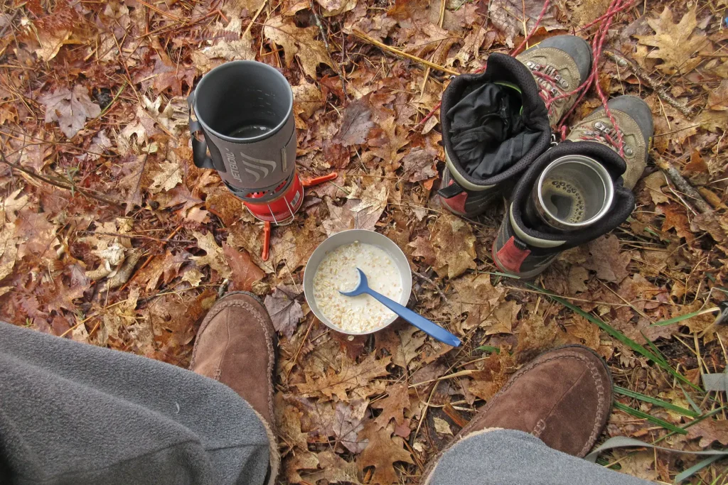 Additional photograph made by Brian Kaufman while working on "The Trumpeter" nature-in-motion piece shows his breakfast of oatmeal