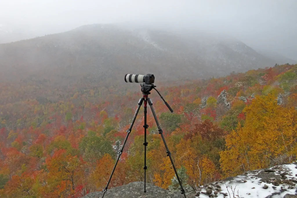 Additional photograph made by Brian Kaufman while working on "Totality" nature-in-motion piece shows the shooting position from Cobble Lookout in the Adirondacks