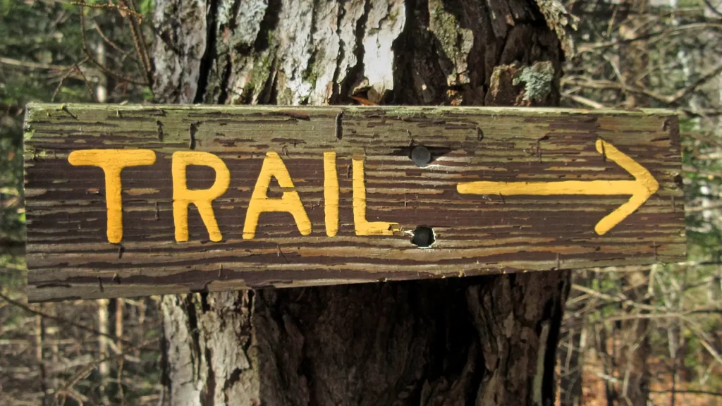 Additional photograph made by Brian Kaufman while working on "Totality" nature-in-motion piece shows a trail sign